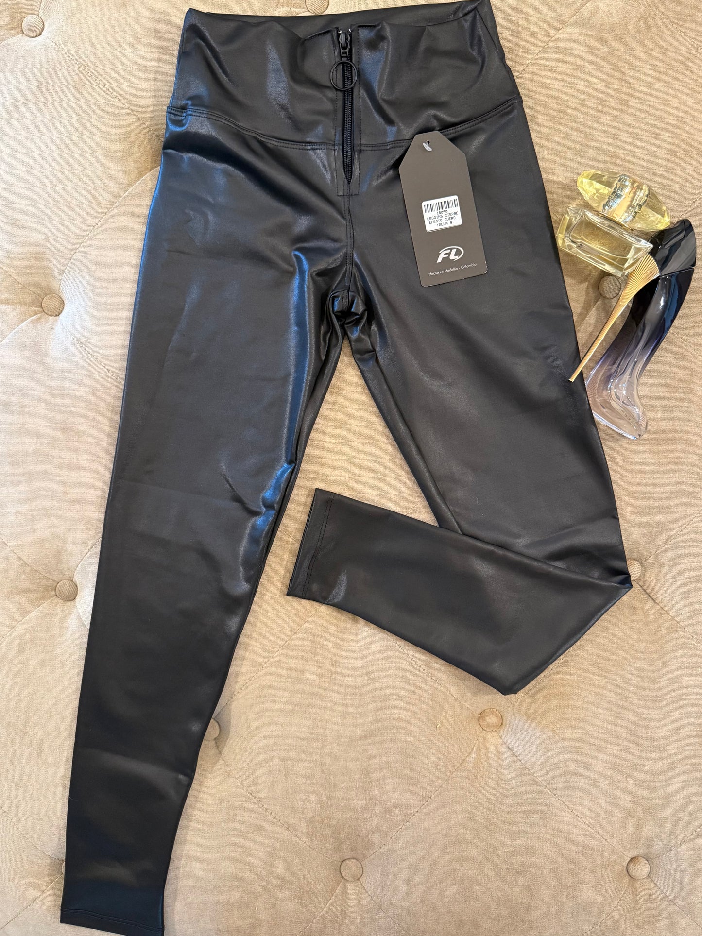 Leggings - Cierre Effecto Cuero