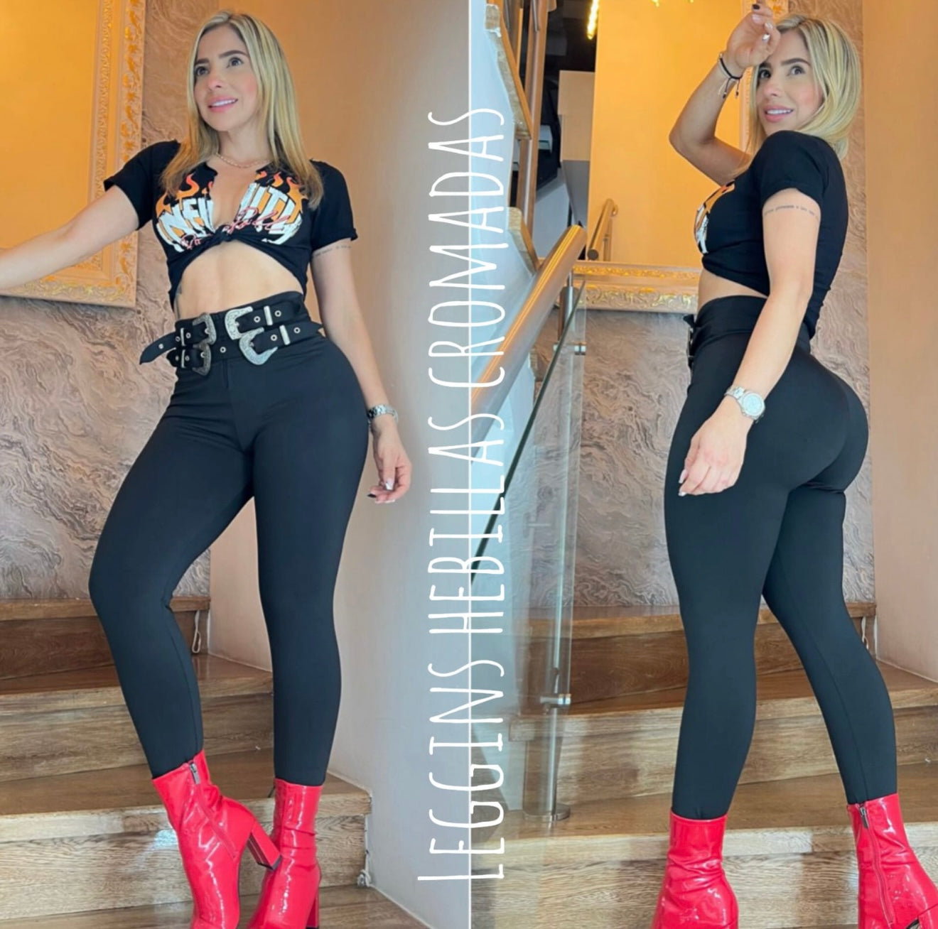 Leggings - Hebillas Cromada