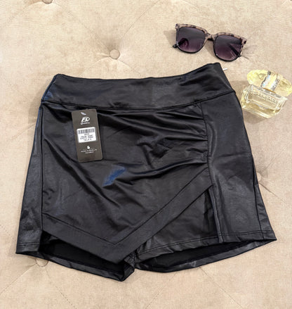 Falda Short Efecto Cuero
