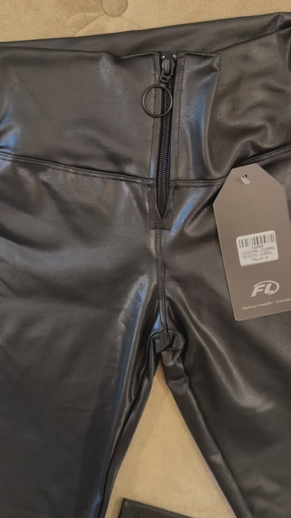 Leggings - Cierre Effecto Cuero